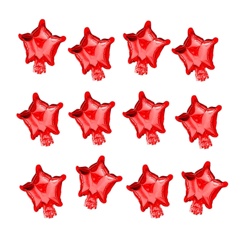 100 Pcs Small Star Foil Balloons, 5Inch Red Star Mini Mylar Balloons F