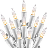100 Count Clear Christmas String Lights 20FT White Wire Mini Incandescent Lights for Indoor Christmas Tree Garland Wedding Party Festival Home Decor