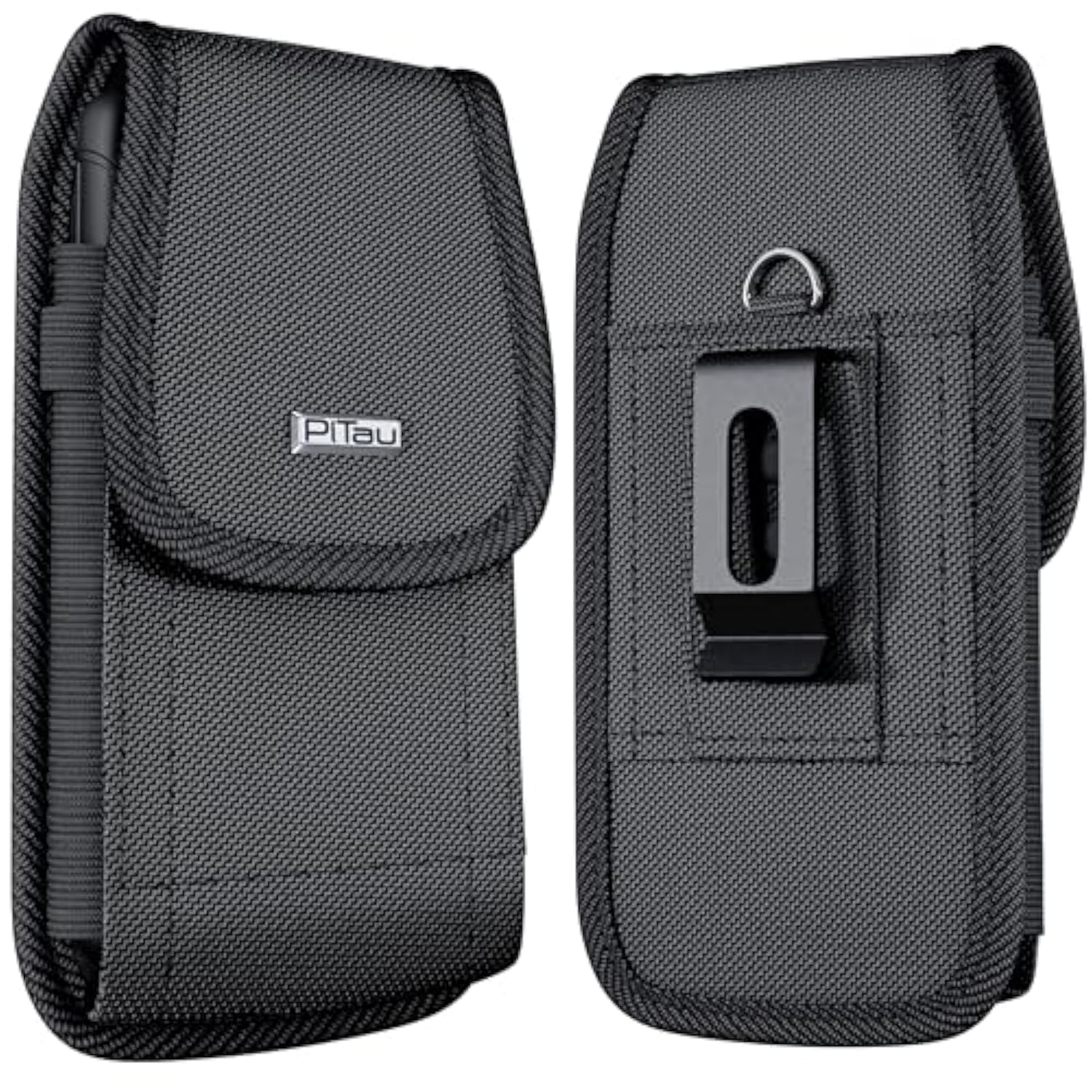 Nylon Holster For Large Iphone Plus, Pro Max Models 16 15 14 13 12 11 Xs Max, Samsung Galaxy Plus S25+ S24+ S23+ S22+, Cell Phone Belt Holder Case With Clip, Pouch Fits Protective Cover, Black