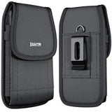 Nylon Holster For Large Iphone Plus, Pro Max Models 16 15 14 13 12 11 Xs Max, Samsung Galaxy Plus S25+ S24+ S23+ S22+, Cell Phone Belt Holder Case With Clip, Pouch Fits Protective Cover, Black
