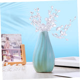 50 Stems Artificial Bouquets Acrylic Bead Drops Flower Branches Bead Sprays For Wedding Diy Crafts (White, 17Cm)