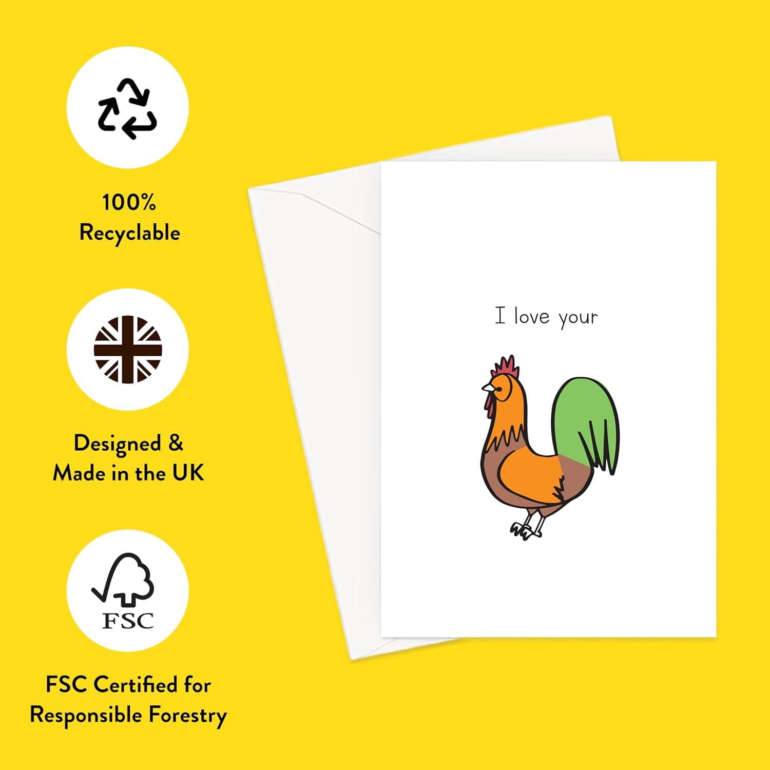 I Love Your Cock Greeting Card | Funny Valentines Card For Him, Anniversary, For Boyfriend, Husband
