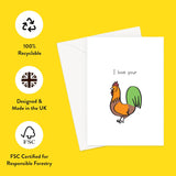 I Love Your Cock Greeting Card | Funny Valentines Card For Him, Anniversary, For Boyfriend, Husband