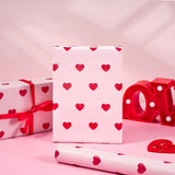 Valentines Wrapping Paper Roll, Pink Red Glitter Heart Design For Romantic Gifts, Wedding, Anniversary, Valentine'S Day, Girls Holiday Party, Mini Roll, 17In X 16.4Ft