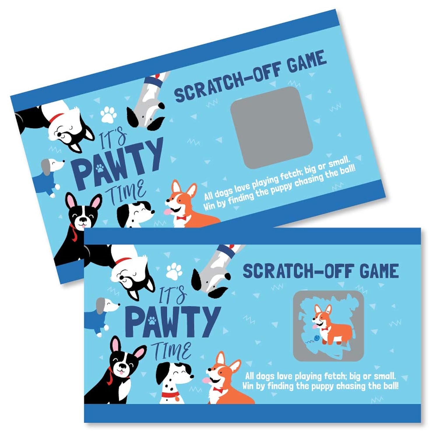Big Dot of Happiness Pa Like a Puppy - Dog Baby Shower or Birthday Party Game Scratch Off Cards - 22 Count