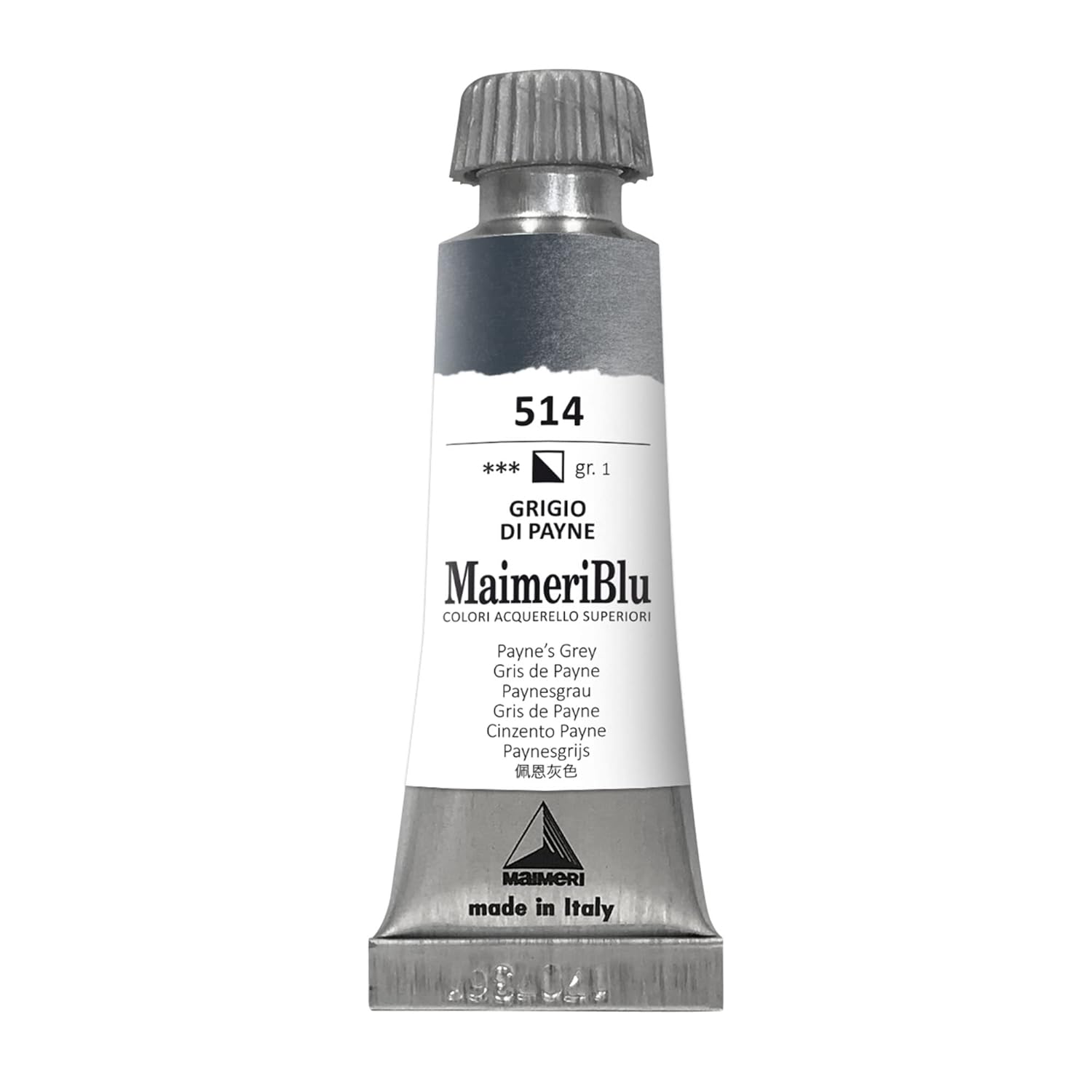 MaimeriBlu 12ml Single-Pigment Watercolor Paint - Paynes Grey Vat Blue1 Professional Watercolor Paint - Lightfast and Transparent Watercolor Paint Tube for Artists