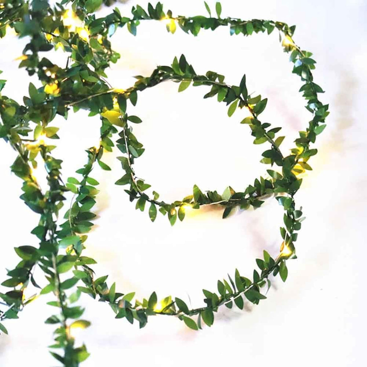 20Leds Tiny Leaf Garland Warm White Vine String Light Timer Function Wedding Party Christmas Holiday Patio Decoration 6.