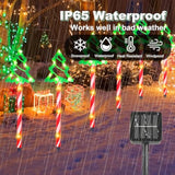 Christmas Decorations, Solar Christmas Pathway Lights Outdoor Decorations, 8 Modes Xmas Tree Candy Lights Waterproof Led Garden Stake Light For Walkway Yard Lawn Porch Holiday Decor-6 Pack