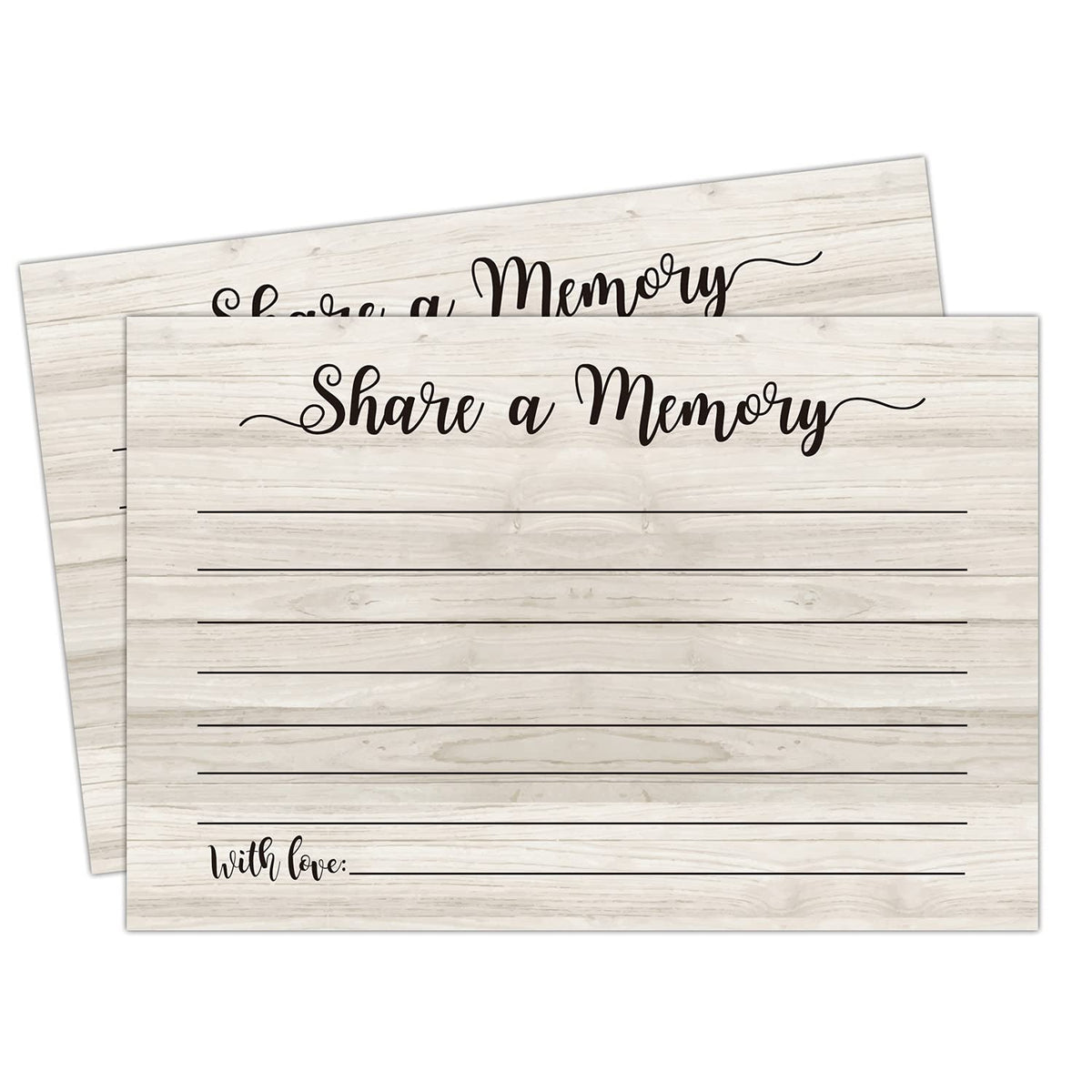 Share A Memory Cards, 50 Cards, Memory Card For Celebration Of Life, Graduation, Wedding, Retirement, Going Away Party, 4 X 6 Inch, Wood Grain