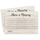 Share A Memory Cards, 50 Cards, Memory Card For Celebration Of Life, Graduation, Wedding, Retirement, Going Away Party, 4 X 6 Inch, Wood Grain