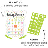 Big Dot of Happiness Baby Neutral - Picture Bingo Cards and Markers - Baby Shower Shaped Bingo Game - Set of 18
