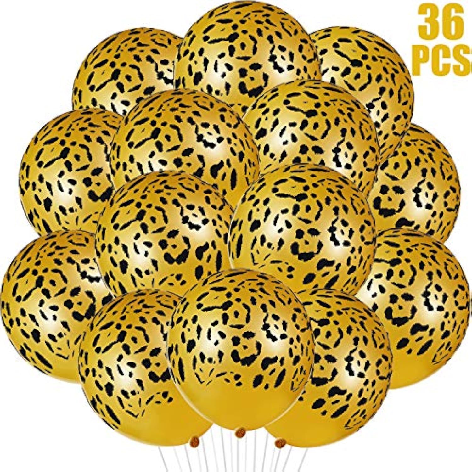 36 Pcs Cheetah Balloons Leopard Print Balloons Spots Latex Leopard Jungle Animal Decorations For Cheetah Zoo Theme Birthday Party Supplies