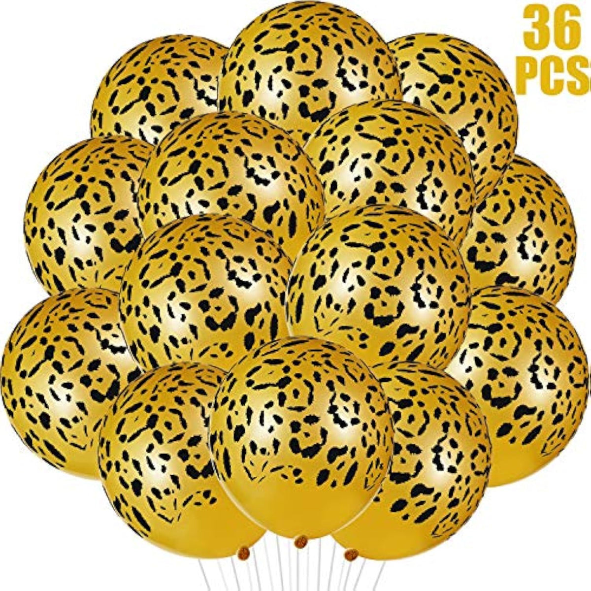 36 Pcs Cheetah Balloons Leopard Print Balloons Spots Latex Leopard Jungle Animal Decorations For Cheetah Zoo Theme Birthday Party Supplies