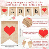 4 Pieces Valentines Day Banner Decoration Love Burlap Banner Felt Ball
