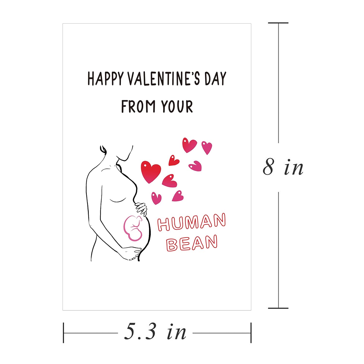 Dad To Be Valentine'S Day Card, Pregnant Mom Valentines Card For Husband, Vday Gift From Wife Baby