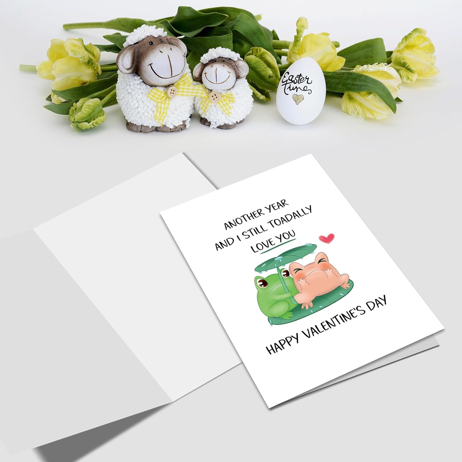 Frog Pun Valentines Day Card, Funny Toad Valentine'S Day Card For Him Her, Happy Valentines Day Card For Boyfriend Girlfriend, Another Year And I Still Toadally Love You