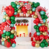 Christmas Balloon Garland Arch Kit 149Pcs Red Green Gold Balloons Candy Balloons Gift Box Balloons For Christmas Party Decorations Supplies