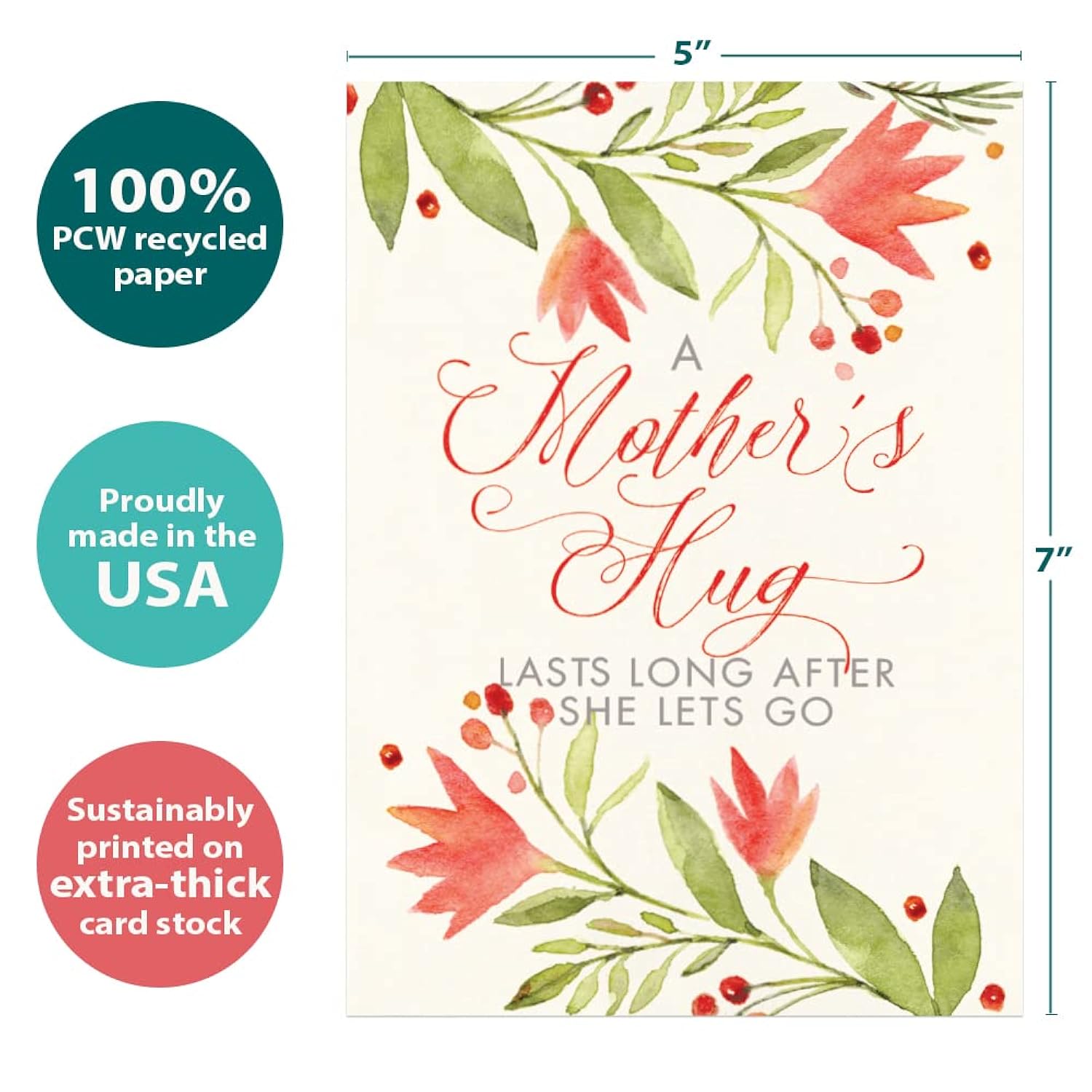 Tree-Free Greetings - Mother's Day Cards - Artful Designs - 8 Assorted Cards + Matching Envelopes - Made in USA - 100% Recycled Paper - 5 x 7 - Floral Mother's Day (GA54277)