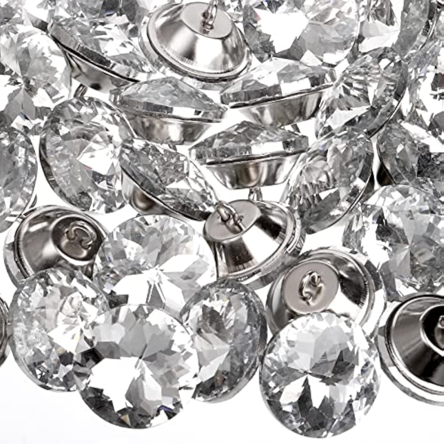 100 Pcs 25Mm Rhinestone Crystal Buttons, Clear Tufting Buttons Upholst