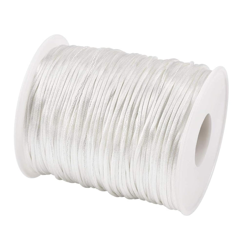 Pandahall Rattail Satin Cord 1.5Mm White Polyester Trim Thread For Chinese Kno