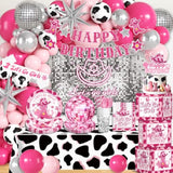 237Pcs Cowgirl Birthday Party Decorations Include Disco Cowgirl Balloon Arch Lets Go Girls Backdrop Tableware Banner Tablecloth, For Western Cowgirl Party Decorations, Last Rodeo Bachelorette Decor