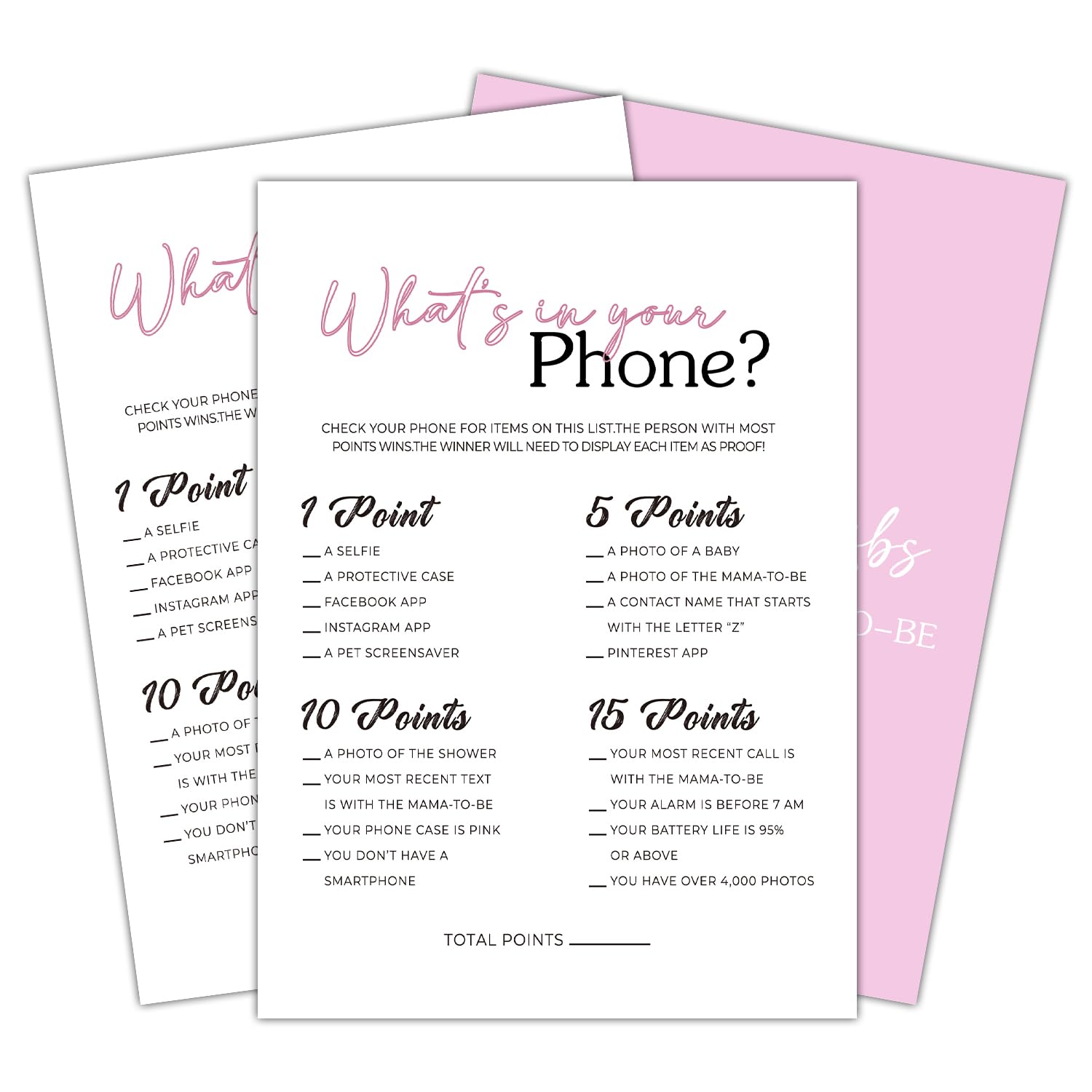 5" X 7" What'S In Your Phone Baby Shower Game, Minimalist Themed - (30 Game Card Set), Baby Shower Game Activity, Baby Shower Decorations, Gender Reveal Party Supplies - 17