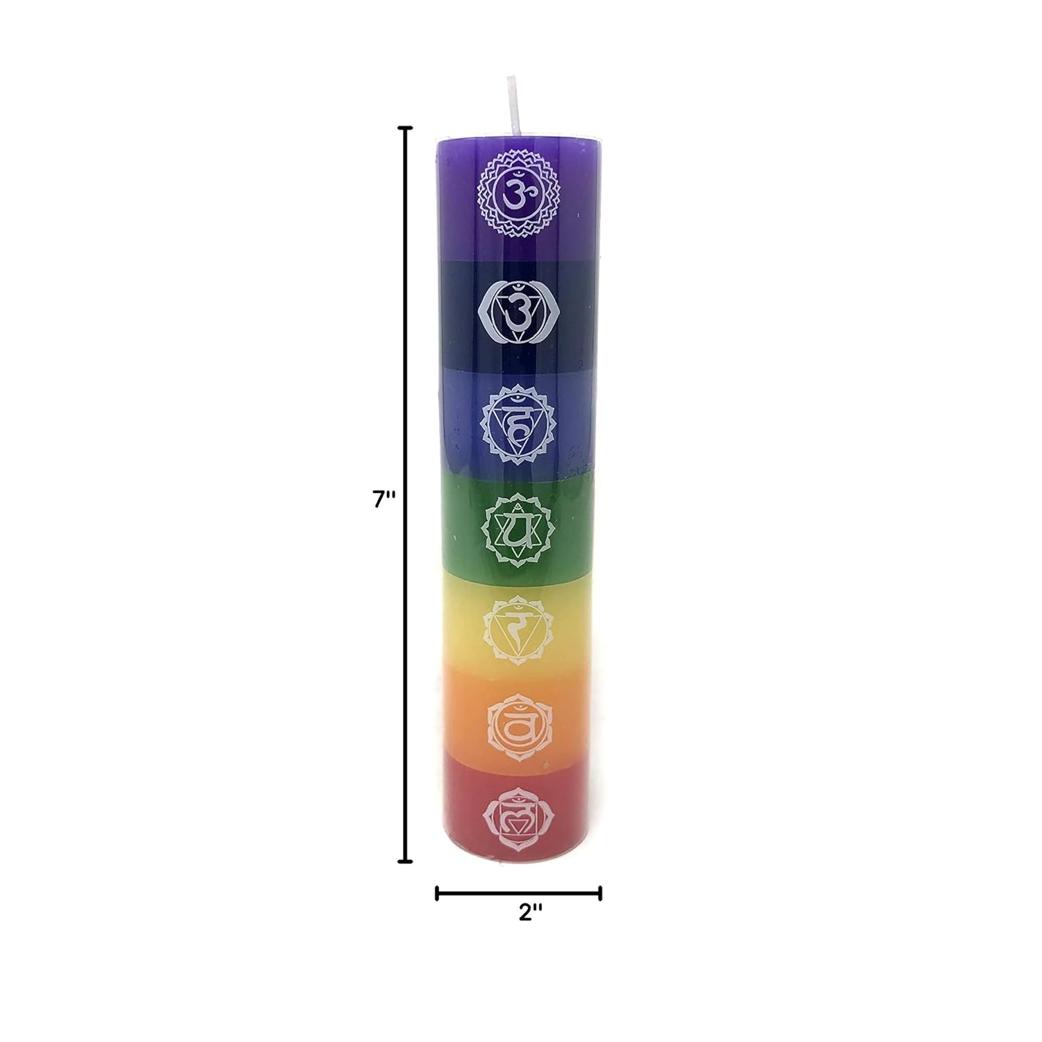 7 In 1, 7 Chakra Unscented Candle, 7" X 1.5" - Aromatherapy Candle Set For Meditation, Yoga, And Relaxation - Hand-Poured Multi-Colored Candles – Pack Of 7