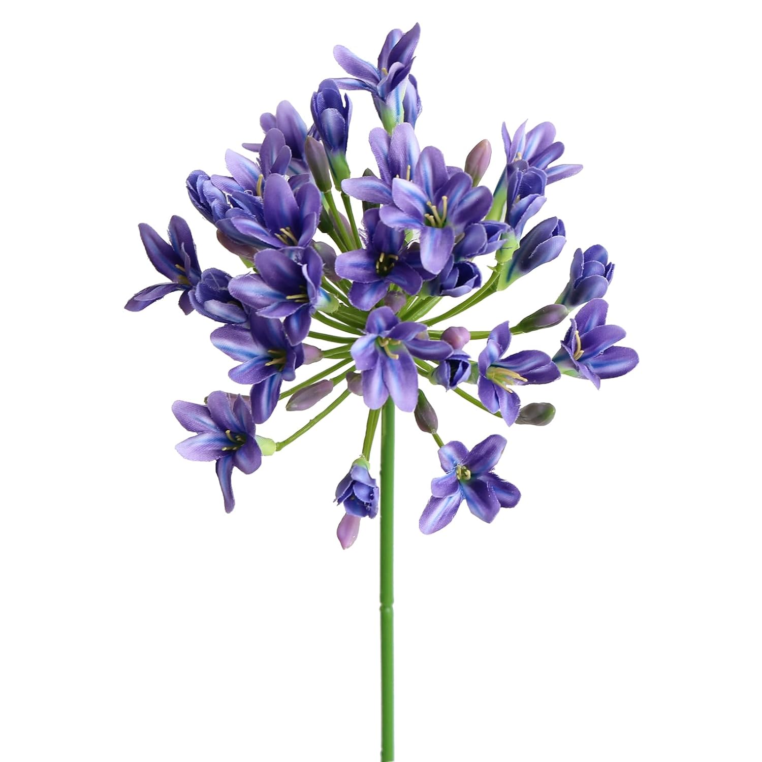 6Pcs Artificial Agapanthus Flowers Long Stems Silk Lily Flowers For Home Hotel Flower Arrangement Party Decor (White Purple)