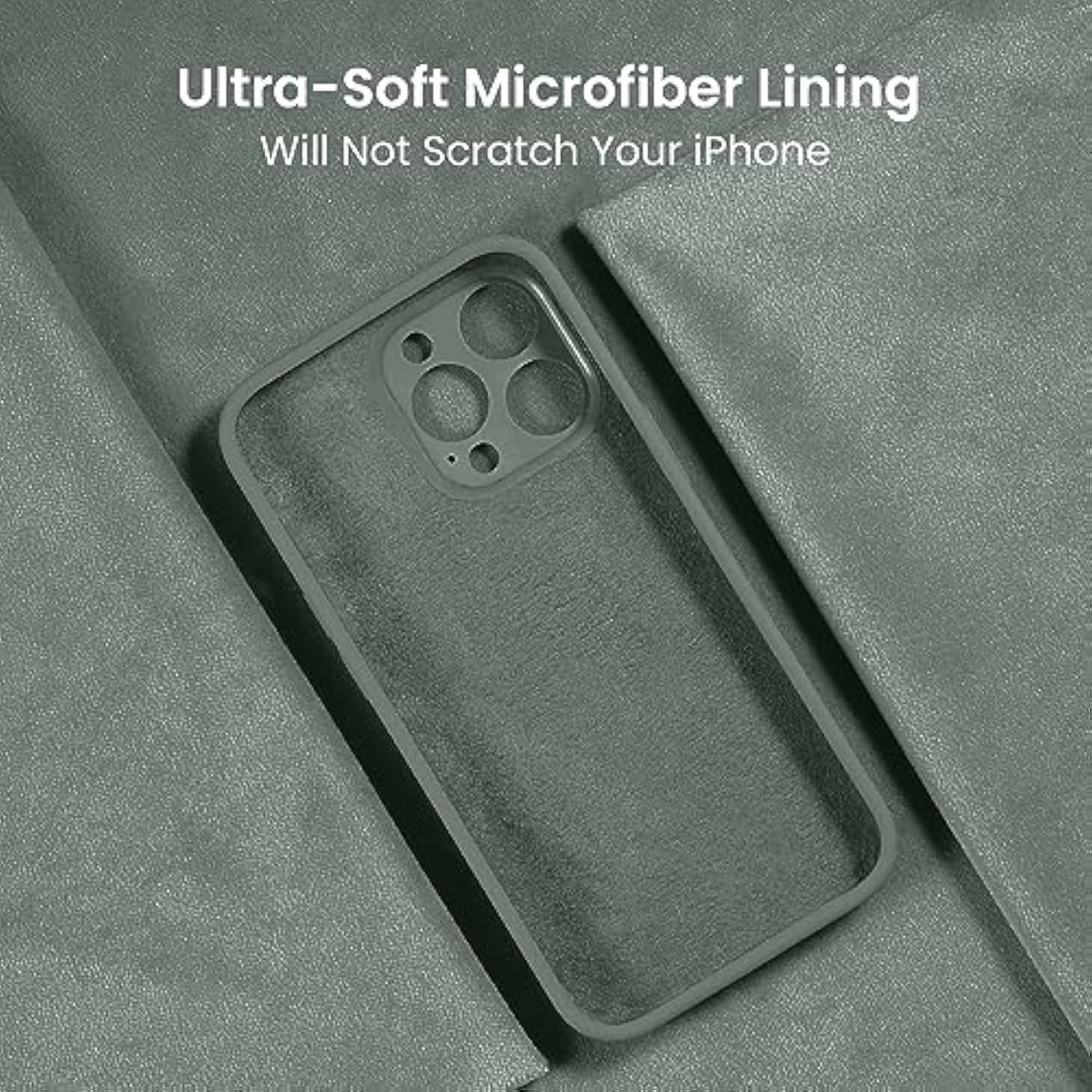 Designed For 15 Pro Case, Silicone Upgraded [Camera Protection] Phone Case With [2 Screen Protectors], Soft Anti-Scratch Microfiber Lining Inside, 6.1 Inch, Calke Green