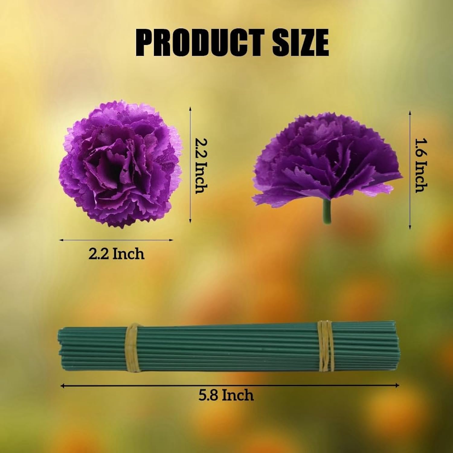 Artificial Marigold Flowers With Stems, 60 Pcs Purple Flowers Silk Flower Marigolds For Day Of The Dead Decoration, Diwali Decor, Ofrenda Decor, Marigold Garland Decor (60, Purple)