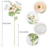 Ipopu 5Pcs Fake Peonies Artificial Ranunculus Flowers 60Heads Champagne Silk Flowers 21.65" Artificial Flowers Bulk For Wedding Floral Arrangements Home Table Centerpieces Decor (Champagne)