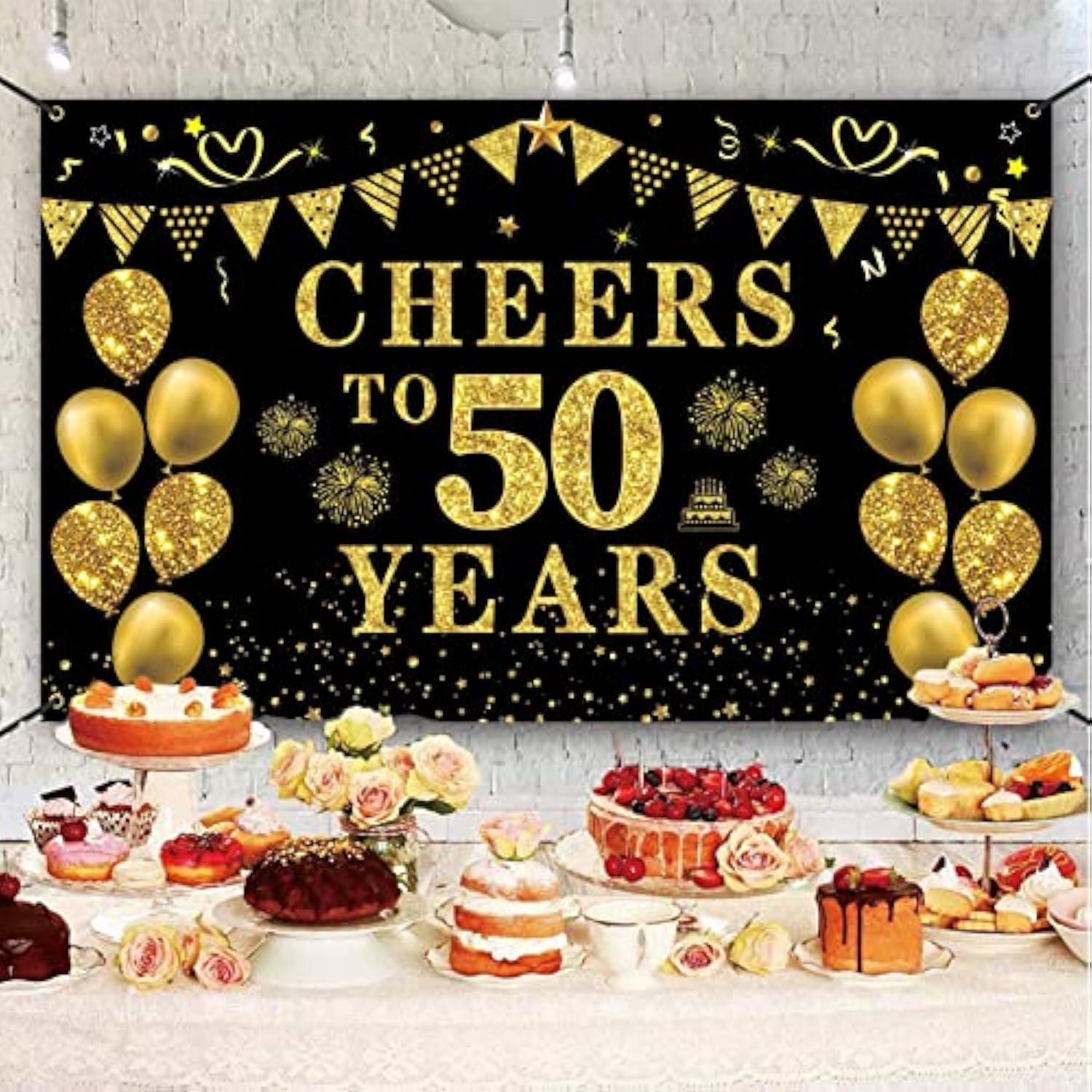 50Th Birthday/Anniversary/Wedding Decorations For Women Men, Cheers To
