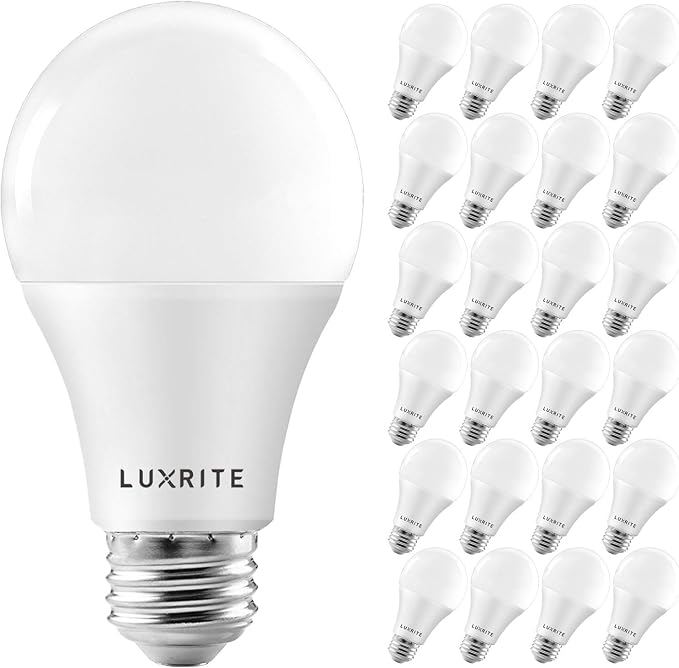 A19 LED Light Bulbs 24 Pack 100W Equivalent Dimmable 5000K Bright White 1600 Lumens E26 Energy Star
