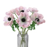 6Pcs Poppy Flowers Artificial, 18 In Poppy Silk Flowers For Diy Bouquet Realistic Faux Anemone Flowers Bulk For Vase Filling Wedding Arrangement Bridal Shower Decorations (Spot Purple)