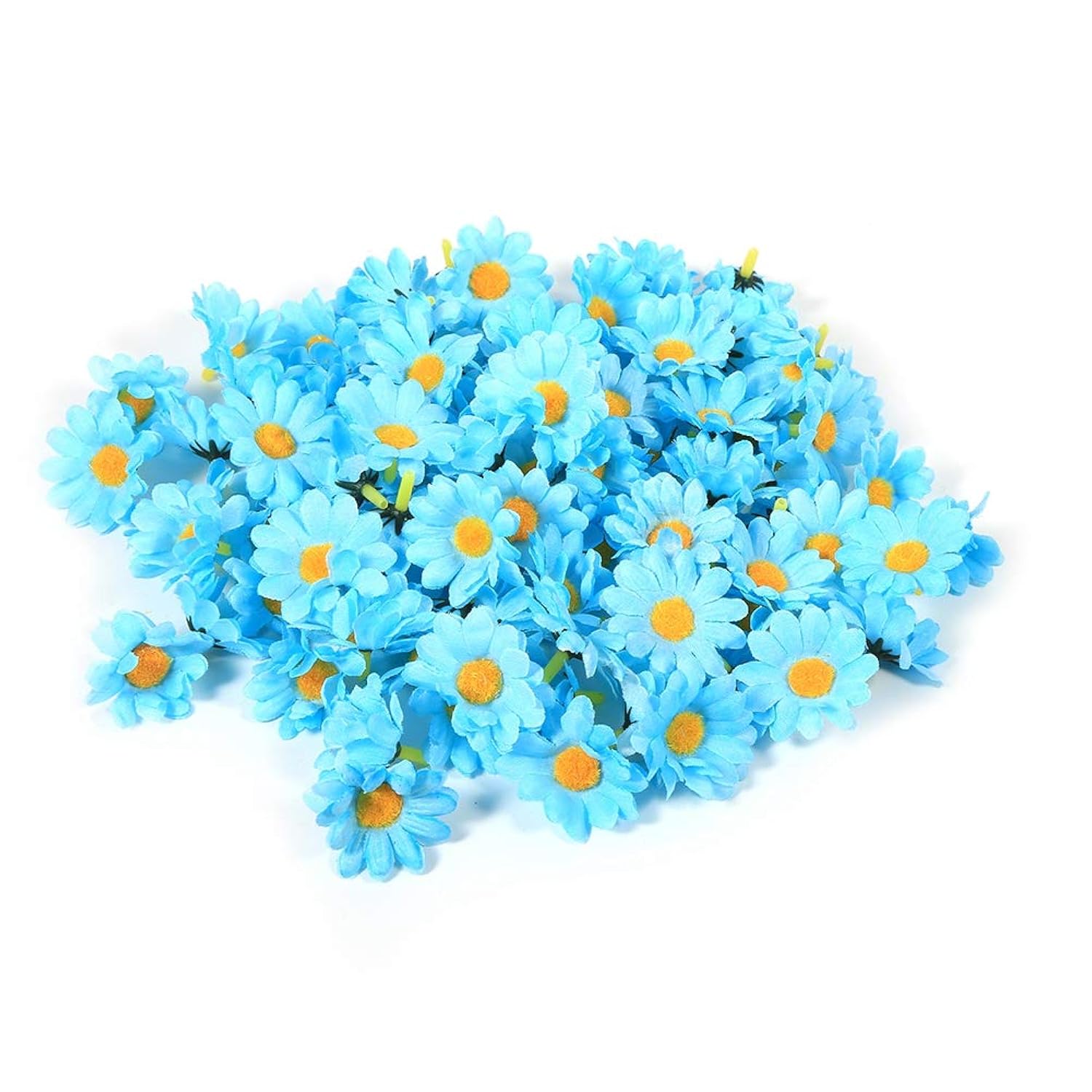 100Pcs Artificial Gerbera Flower Artificial Daisy Flowers Heads For Party Wedding And Diy Crafts(Light Blue)