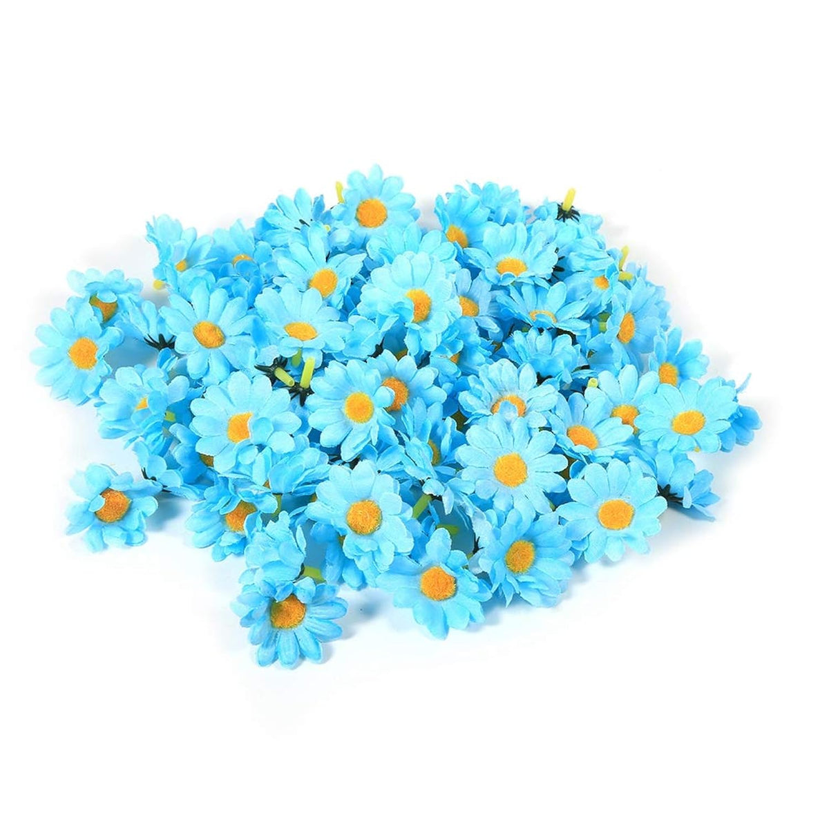100Pcs Artificial Gerbera Flower Artificial Daisy Flowers Heads For Party Wedding And Diy Crafts(Light Blue)
