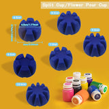 6Pcs/Set Flower Pour Cups Silicone Split Cup For Paint Pouring Acrylic Pouring Flower Strainers Fluid Art Pour Diy Resin Molds For Making Painting Tools Drawing Accessories (Blue)
