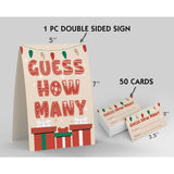 How Many (1 Double-Sided Printing Sing & 50 Game Cards), Christmas Decorations, How Many Kisses, Christmas Ideas, Christmas Party Games, Baby Shower Games | Cm003R
