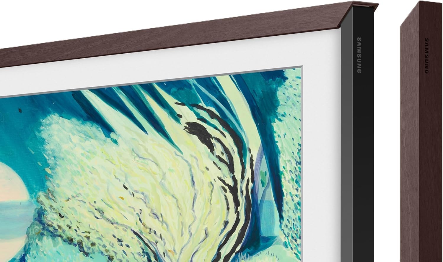 55" The Frame Customizable Bezel 20212025, Modern Brown Magnetic Frame, Trim Kit for 55-Inch QN55LS03A/LS03B/LS03D Art TV, Easy Snap-On