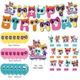 Super Cats Birthday Set – Banner, Toppers & Balloons for Kids Party Decor