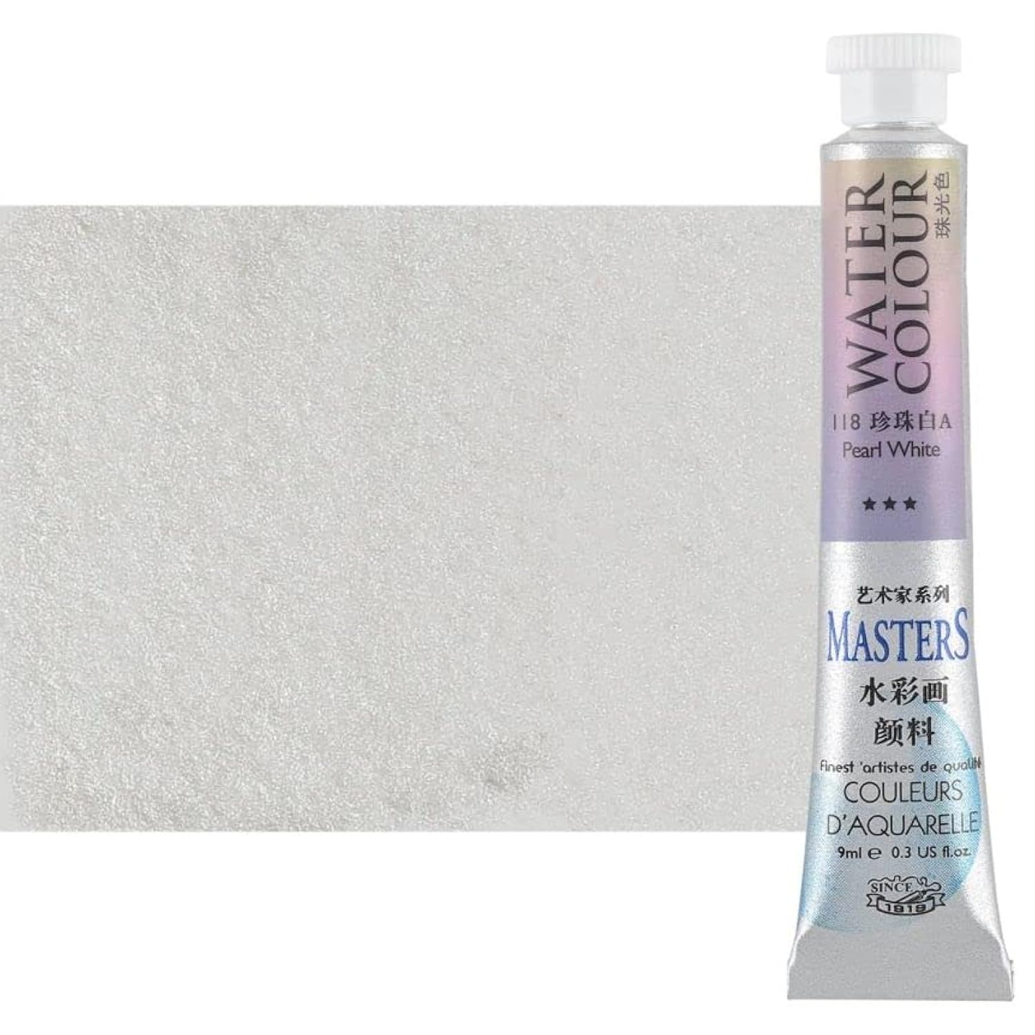Watercolor Paint - Concentrated Color, Pure Pigments, High Lightfastness Ratings Craft Paint For Artists - Pearl White (9Ml/0.3 Oz)
