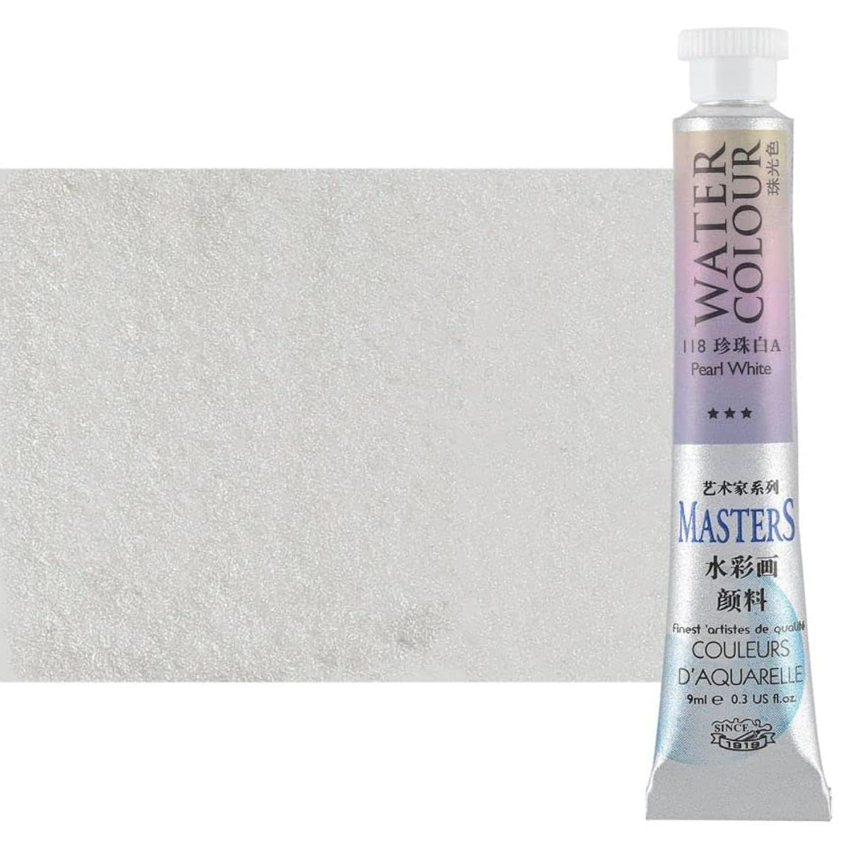 Watercolor Paint - Concentrated Color, Pure Pigments, High Lightfastness Ratings Craft Paint For Artists - Pearl White (9Ml/0.3 Oz)