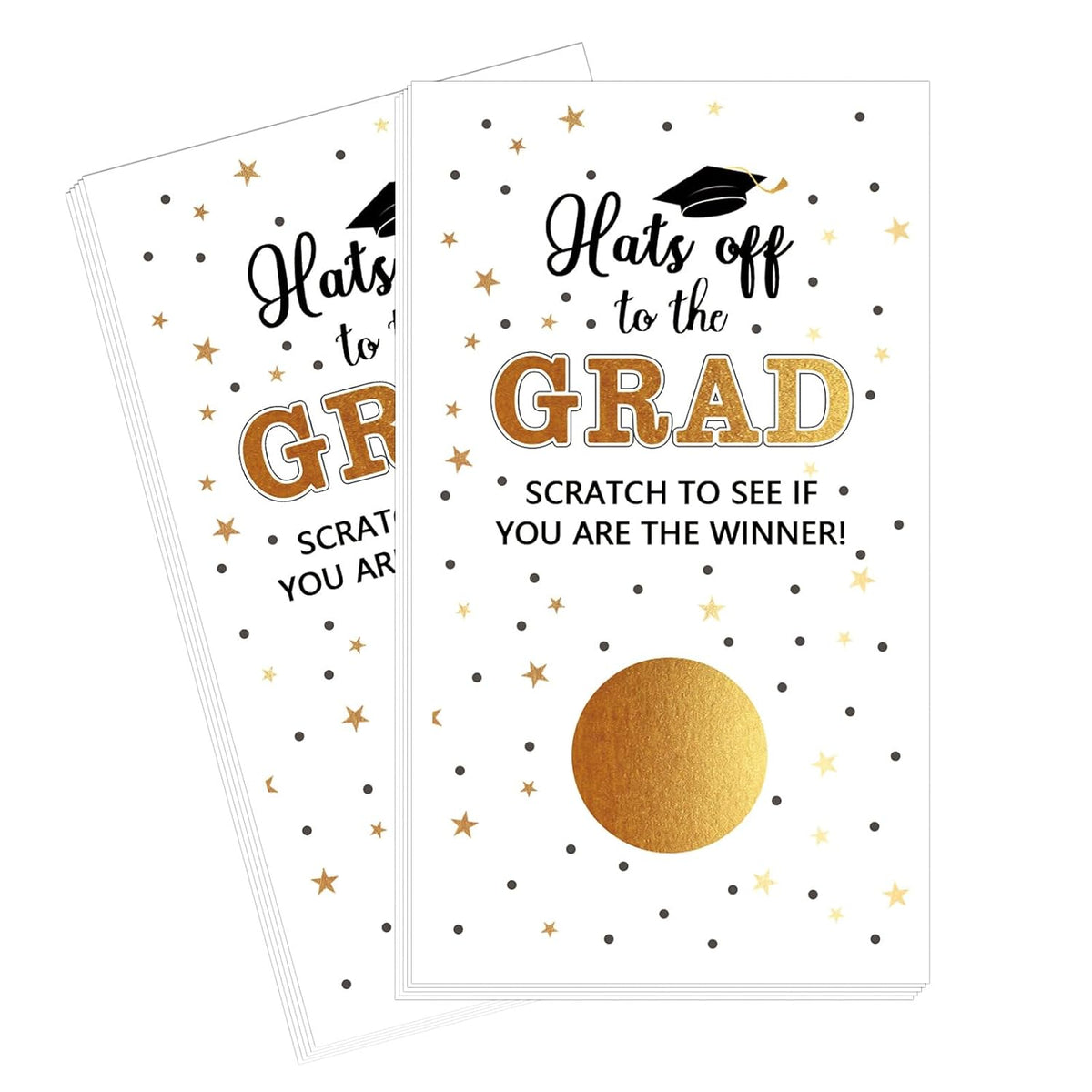 30 Cards Scratch Off Graduation Party Game, Class Of 2025 Door Raffle Grad Games, Graduation Parties Supplies Favor Decorations (White Gold)