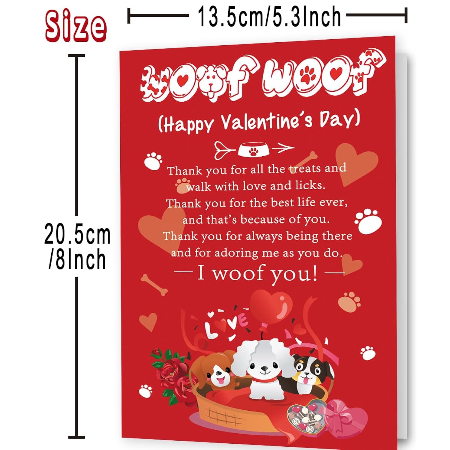 Cute Valentines Day Card To Dog Mom Dad, Funny Puppy Valentine'S Day Gift Ldeas, Happy Vday Greeting Card From Dog