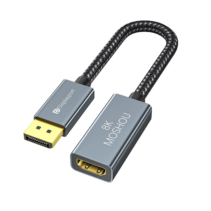 Displayport 1.4 To Hdmi 2.1 Hdr Active Adapter,Support 4K@120Hz,8K@60Hz,Hdr,Un