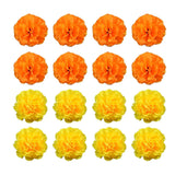 40 Pcs Artificial Marigold Flower Heads Faux Floral Heads Fake Halloween Marigold Flowers False Mexican Marigold Flowers Realistic Flower Heads Orange Yellow