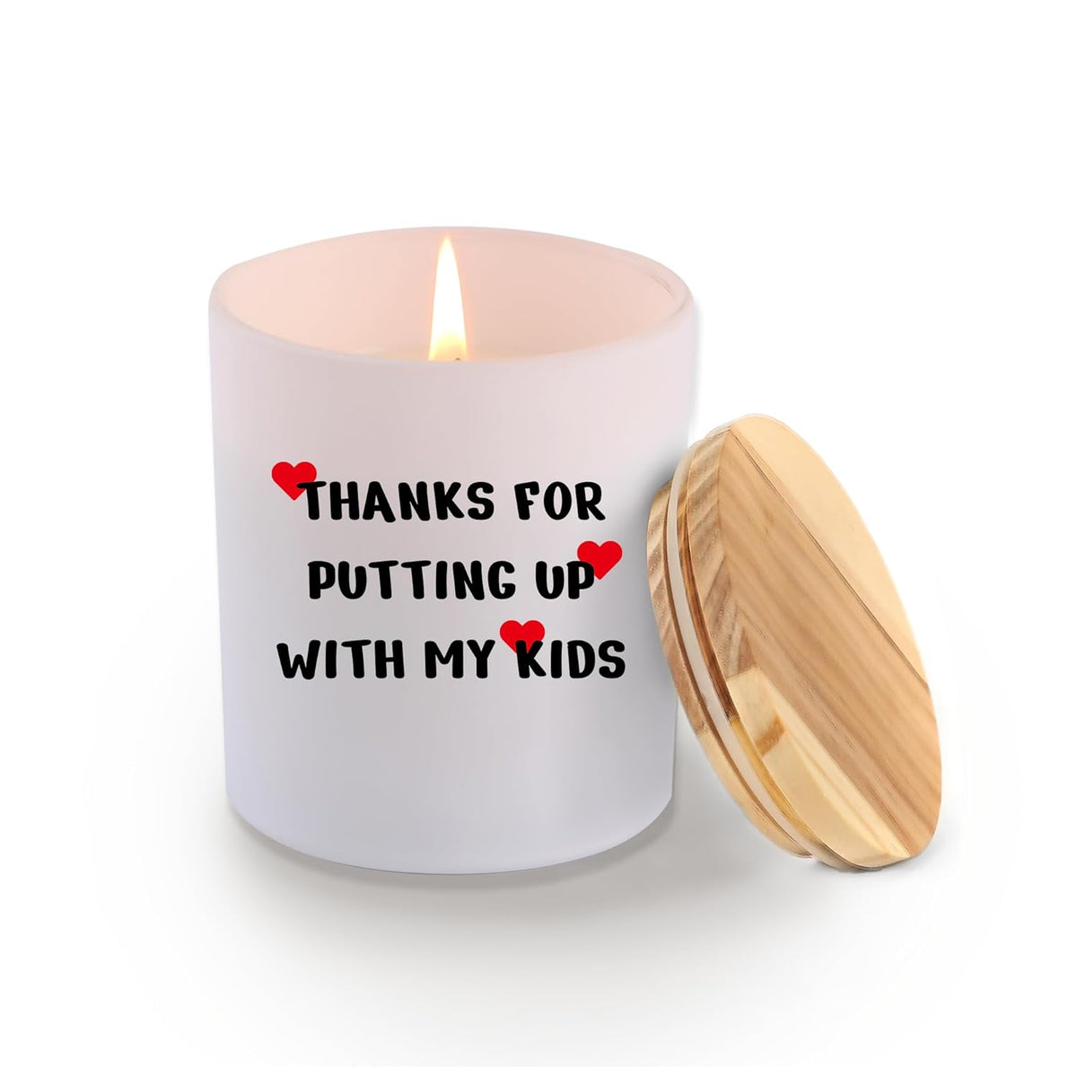 Thanks For Putting Up With My Kids Teacher Gifts Scented Candle For Home Office Nanny Teacher Appreciation Gifts Jar Candle Sage Floral Lavender Scent 9.5 Oz