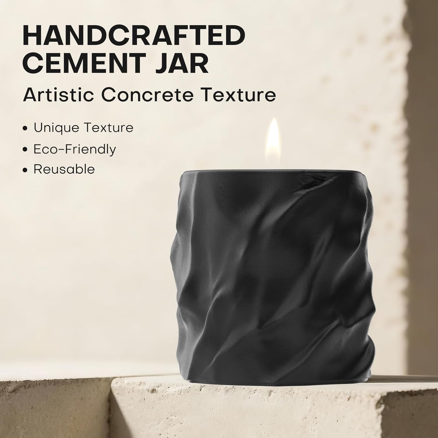 Scented Candles For Home, Natural Soy Wax Candles, Cement Jar Luxury Aromatherapy Candles For Stress Relief, Highly Scented Housewarming Gifts For Women And Men (Midsummer Night Fragrance)