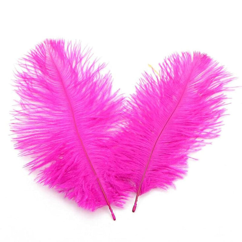 50Pcs 6-8Inch Ostrich Feathers Hot Pink Ostrich Feathers Plume For Wedding Cen