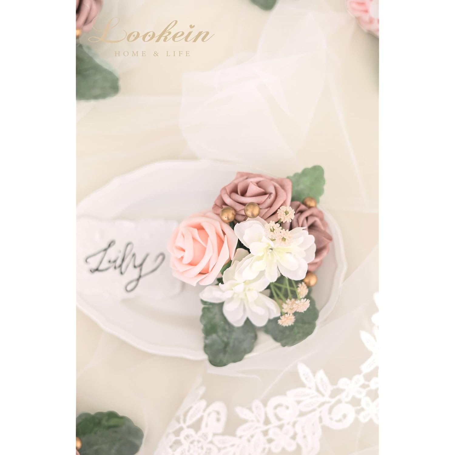 Set Of 2 Bridesmaid Corsage For Wedding Flowers Shoulder Corsages Bridesmaid Gift Corsage Wristlet For Prom For Wedding Ceremony, Dusty Rose